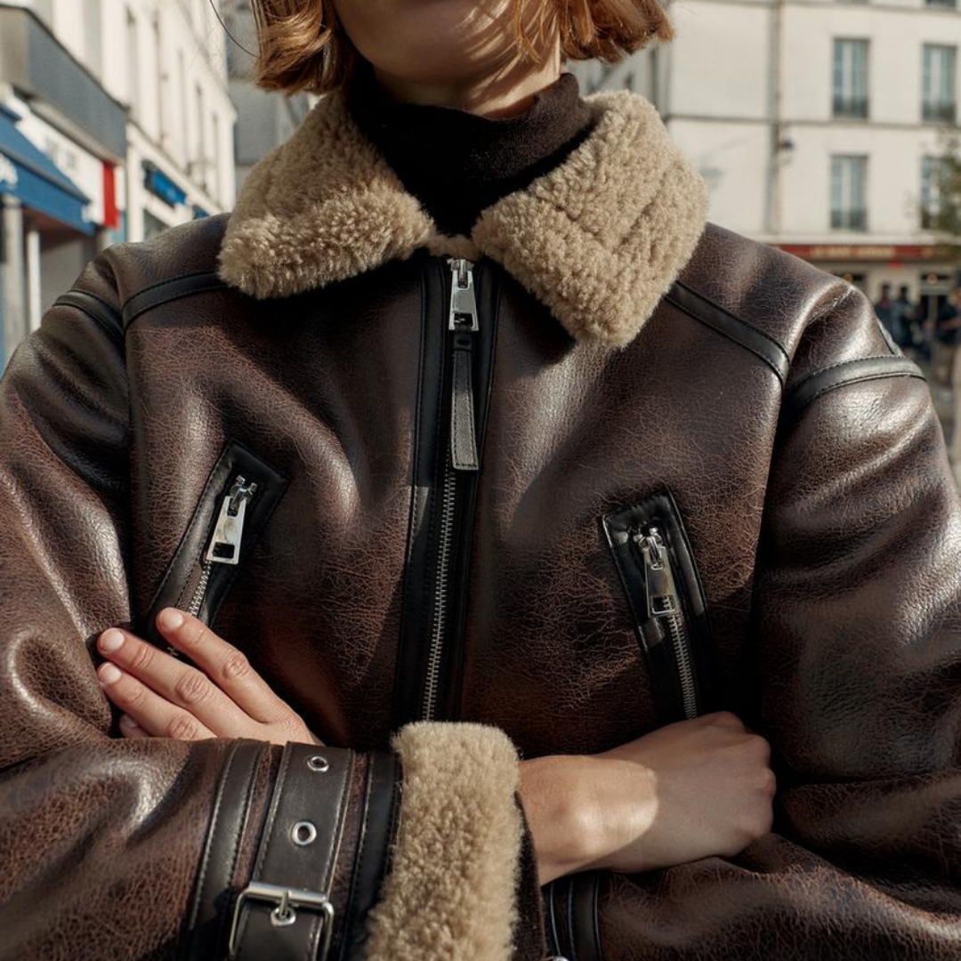 Short Double-Faced Jacket "Dark Brown"