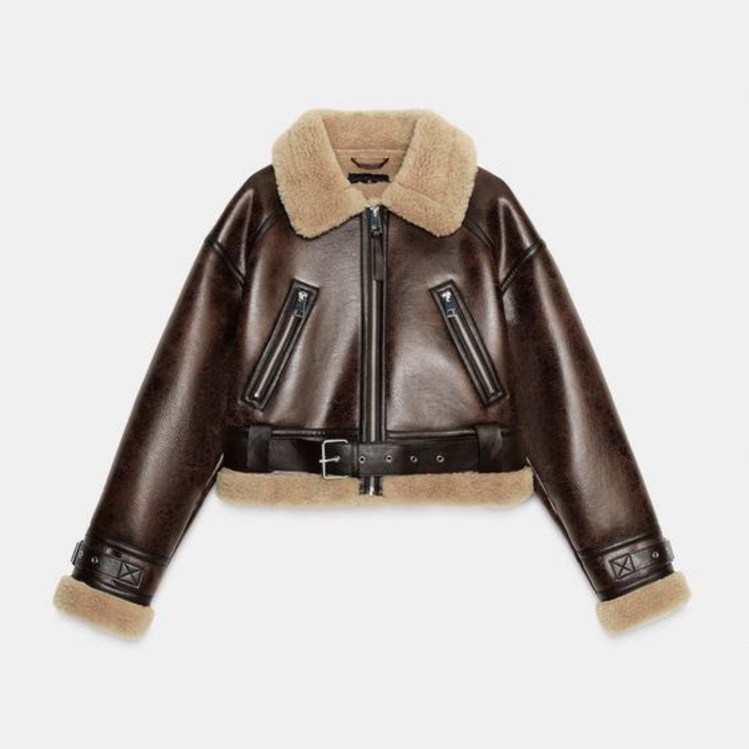 Short Double-Faced Jacket "Dark Brown"