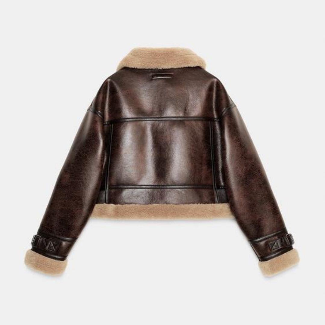 Short Double-Faced Jacket "Dark Brown"