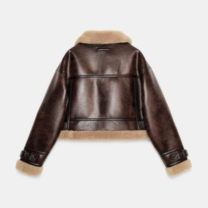 Short Double-Faced Jacket "Dark Brown"