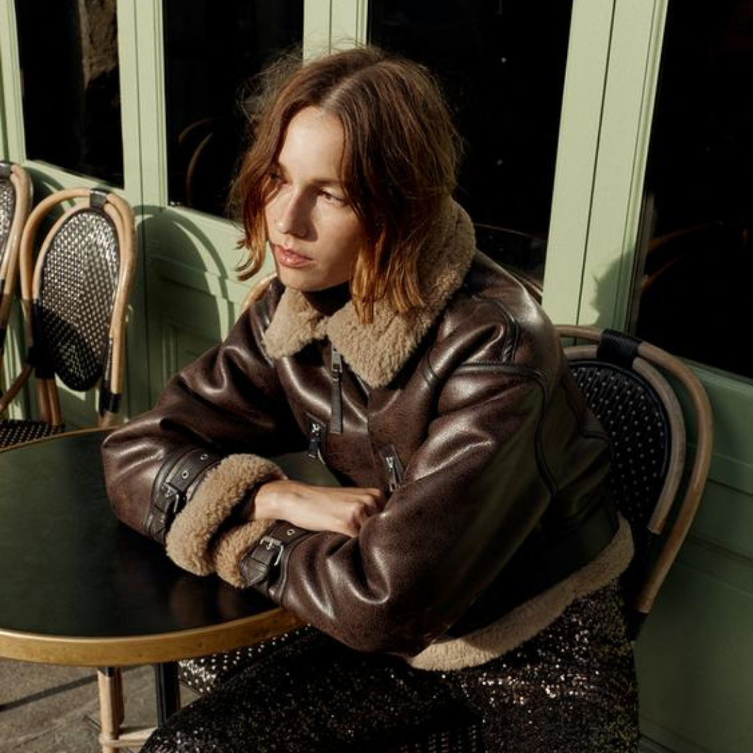 Short Double-Faced Jacket "Dark Brown"