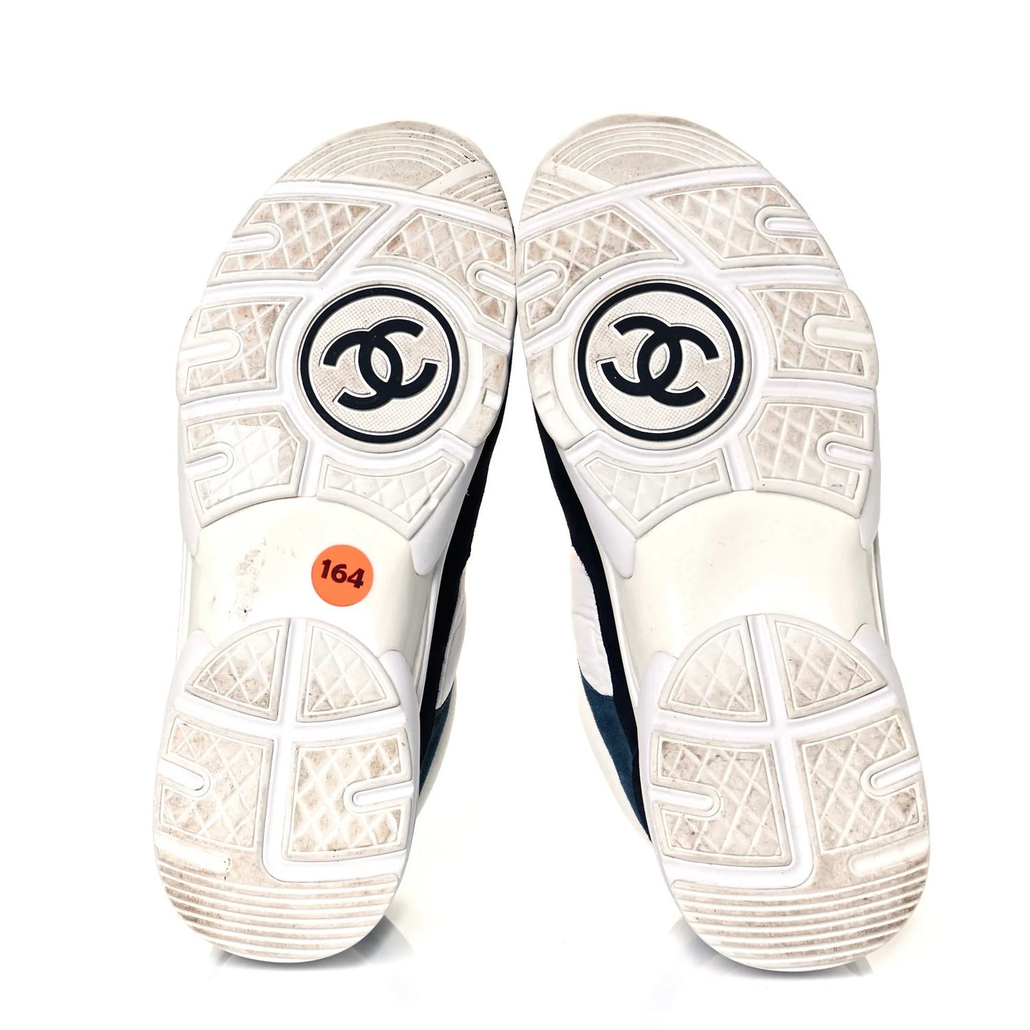 Nylon Calfskin Suede Navy White Orange