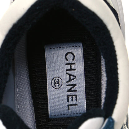 Nylon Calfskin Suede Navy White Orange