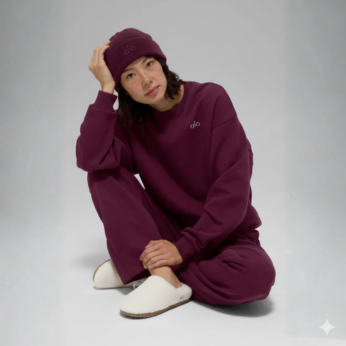 Yoga Burgundy Sweatshirt and Joggers Set