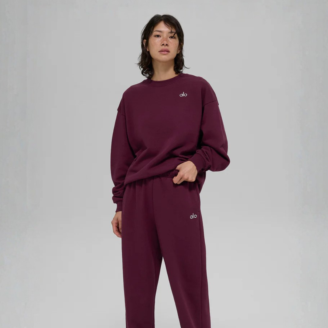 Yoga Burgundy Sweatshirt and Joggers Set